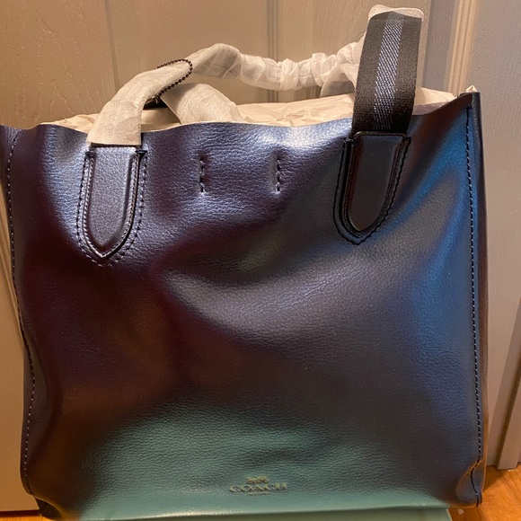 metallic blue bag